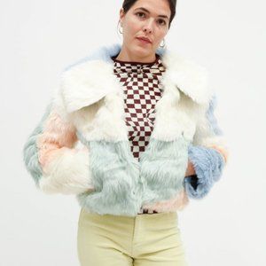 House of Sunny Scandi Patchwork Faux Fur